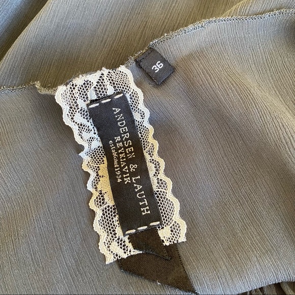 Andersen & Lauth Sheer Gray Chiffon Sleeveless Tank Sz 4 - Picture 4 of 15